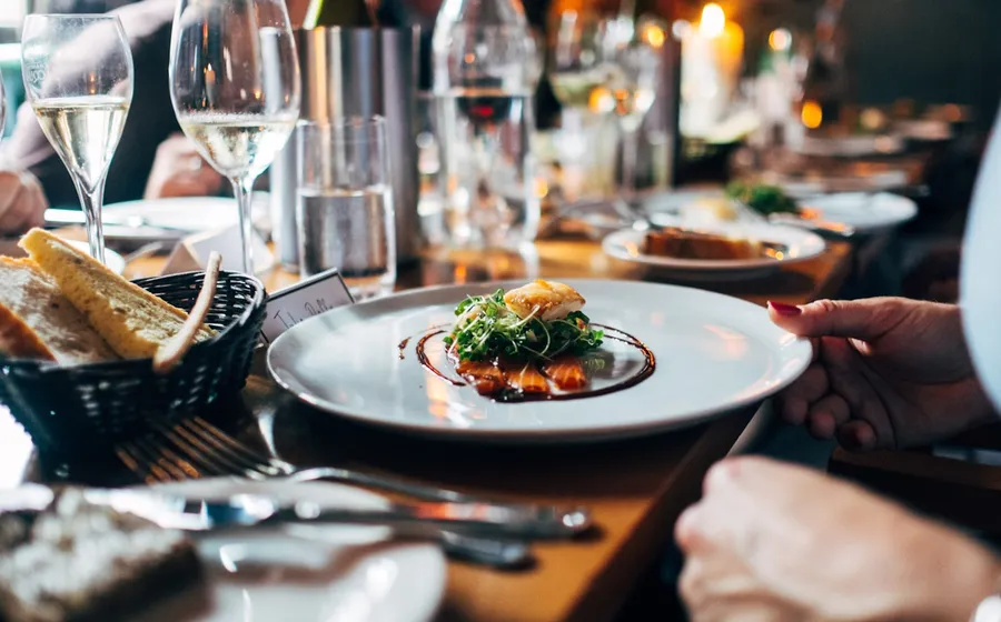 Fine dining plate with elegant presentation