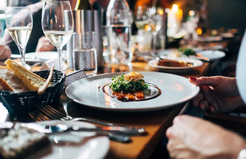 Fine dining plate with elegant presentation