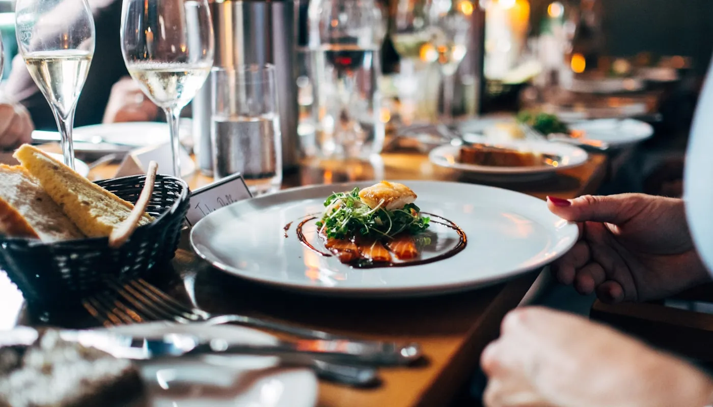 Fine dining plate with elegant presentation