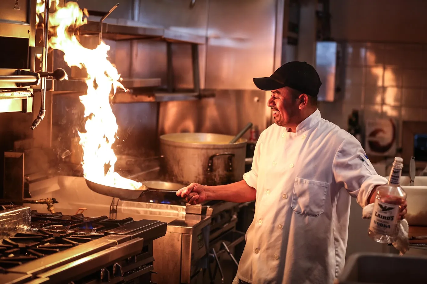 Chef preparing fresh ingredients in the kitchen